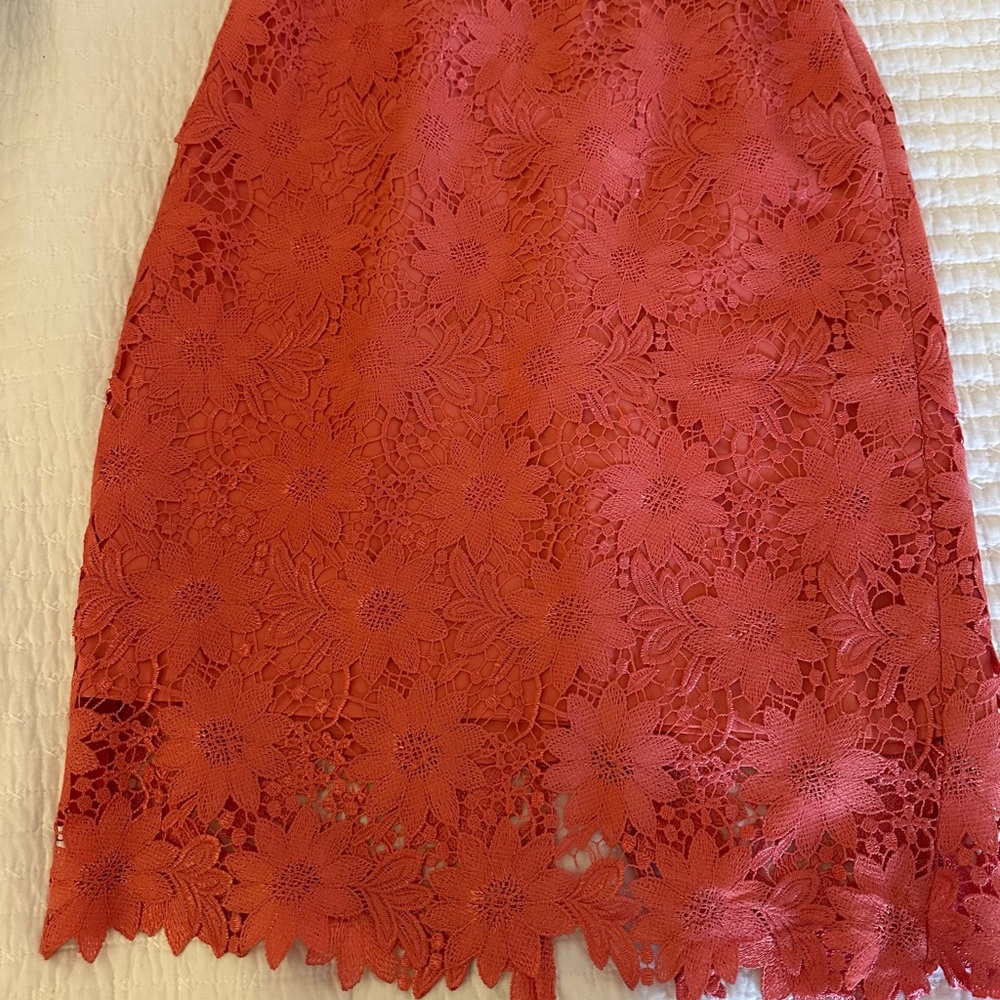 Elegant Coral Lace Skirt